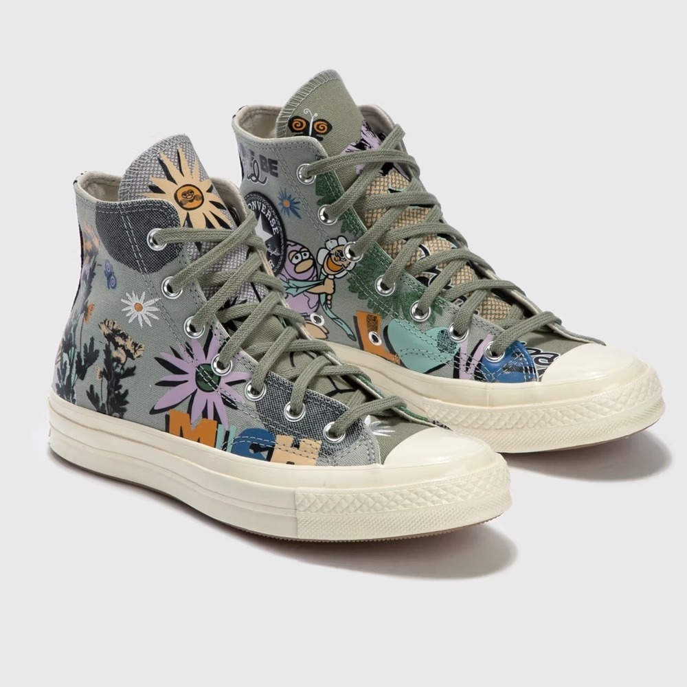 Converse Chuck Taylor 70 High Top W5.5/ M3.5 Love Floral Slate Sage BTS SUGA